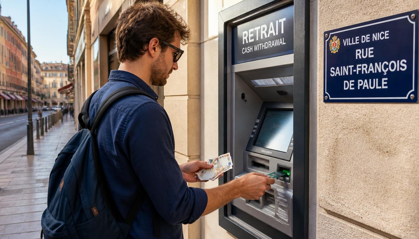 Saque de euros em caixa eletrônico francês com cartão Wise em 2026