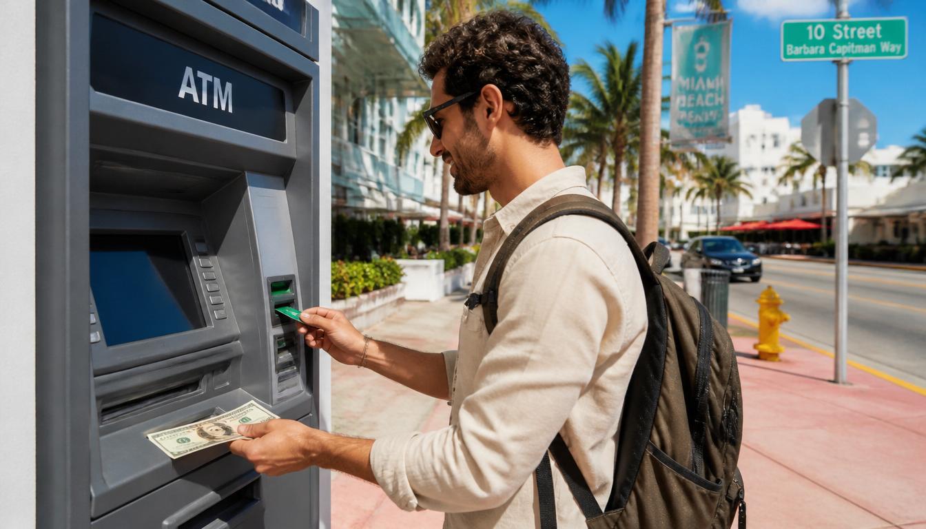 Saque em caixa eletrônico nos Estados Unidos com cartão Wise em 2026