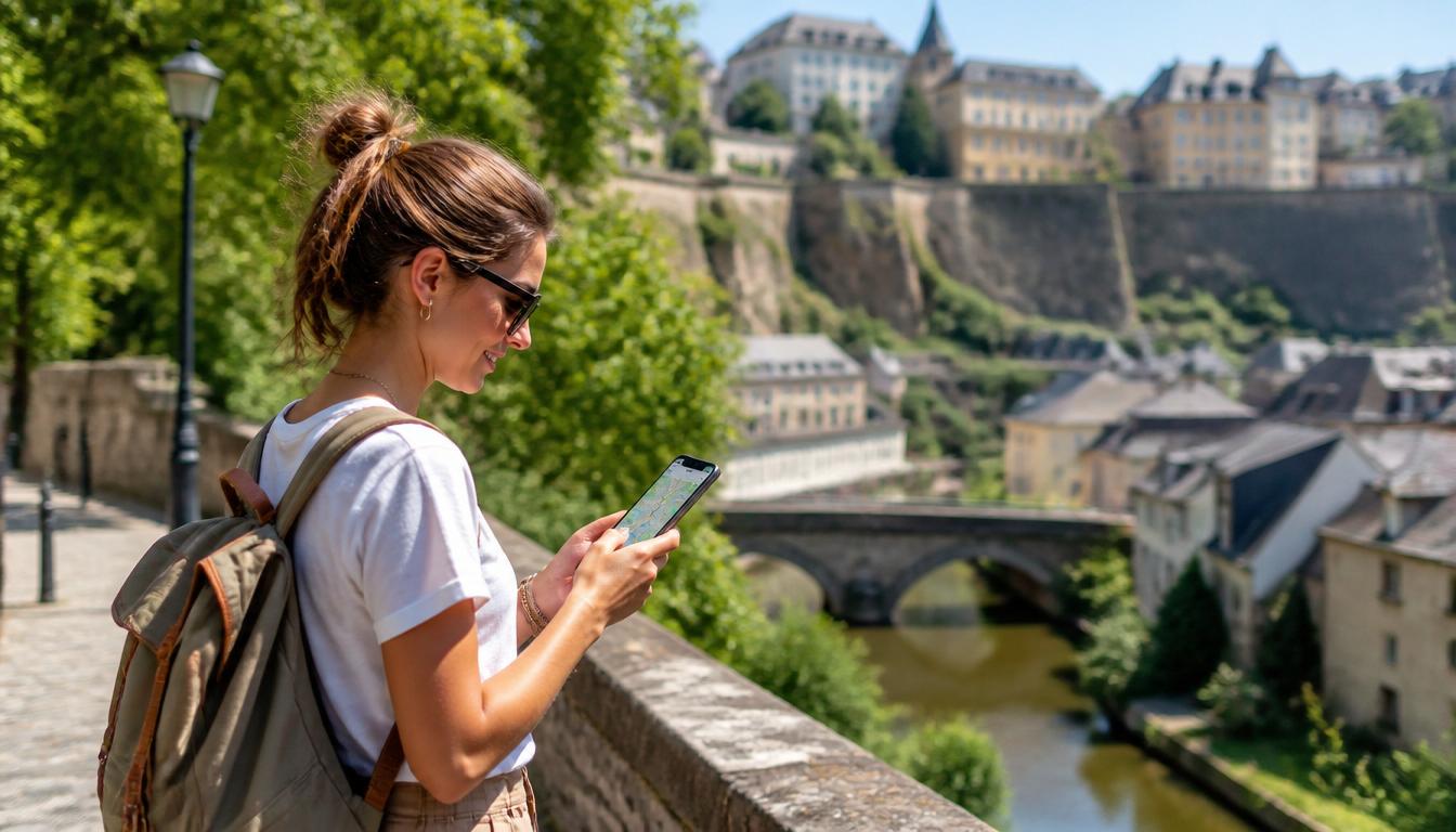 Mapa de cobertura de internet móvel em Luxemburgo com celular conectado ao 4G em 2026