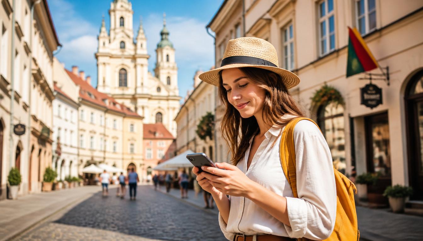 Mapa da Lituânia com cobertura de internet 4G e eSIM nas principais cidades e regiões turísticas 2026