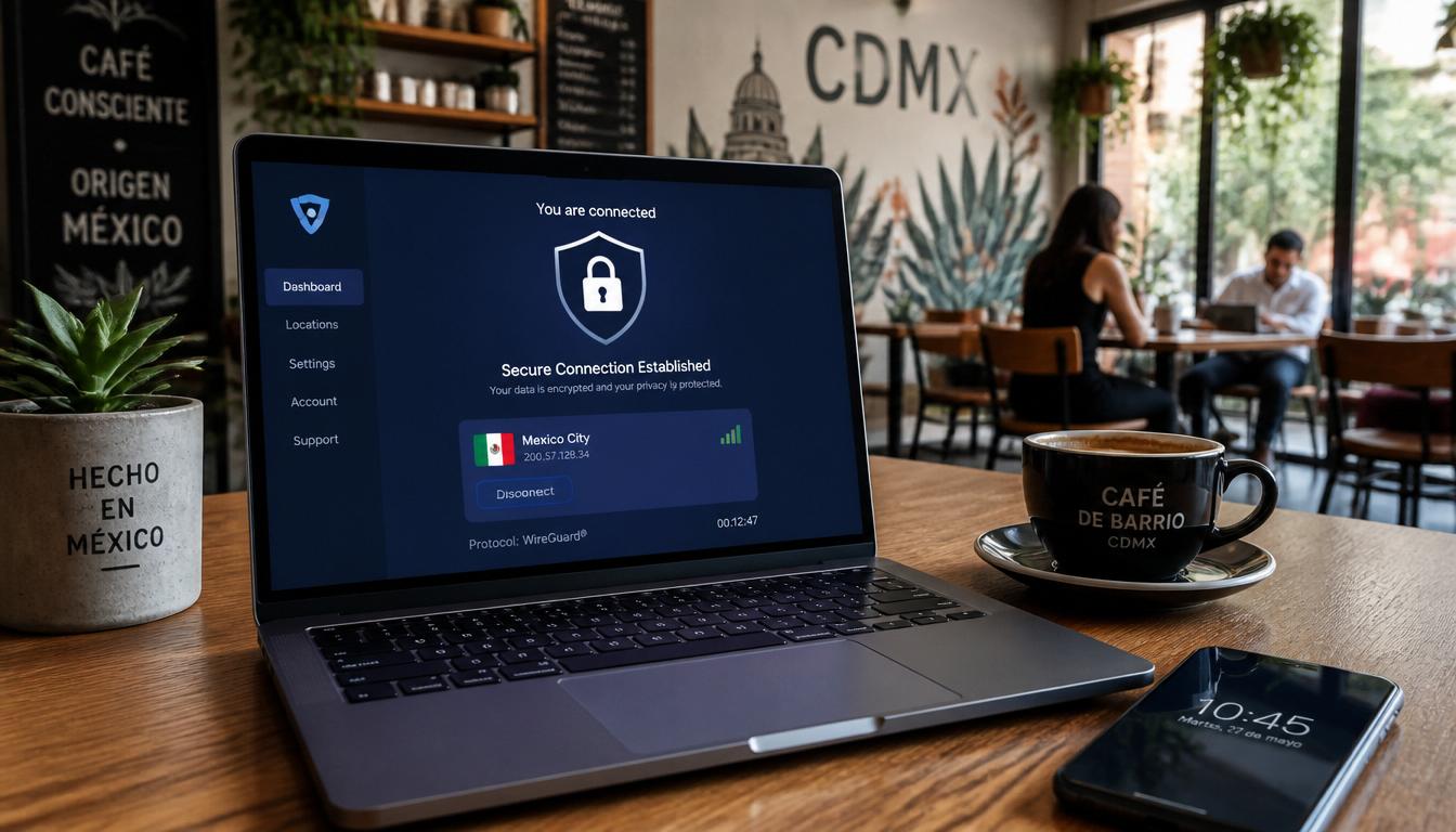 Celular mostrando aviso de rede Wi-Fi pública insegura no México com comparação ao eSIM