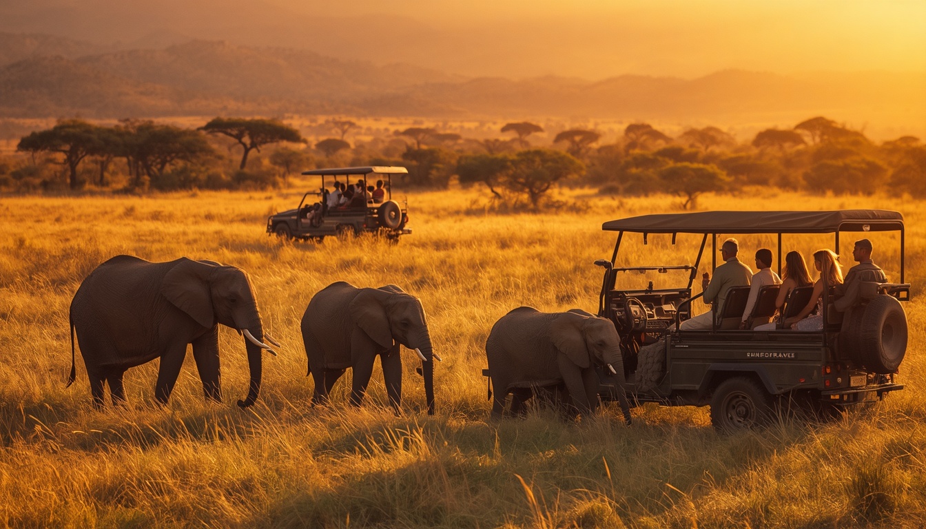 Safari no Quênia: elefantes, leões e a vida selvagem africana Safari na África — elefantes em liberdade no Quênia, vida selvagem e experiência única