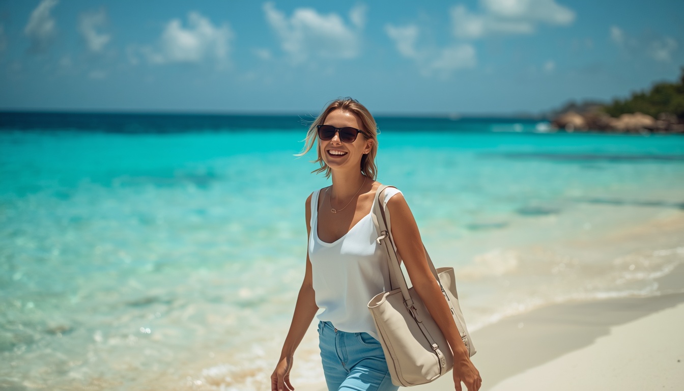 Seguro viagem para Curaçao: turista com vista para as praias caribenhas da ilha holandesa em 2026