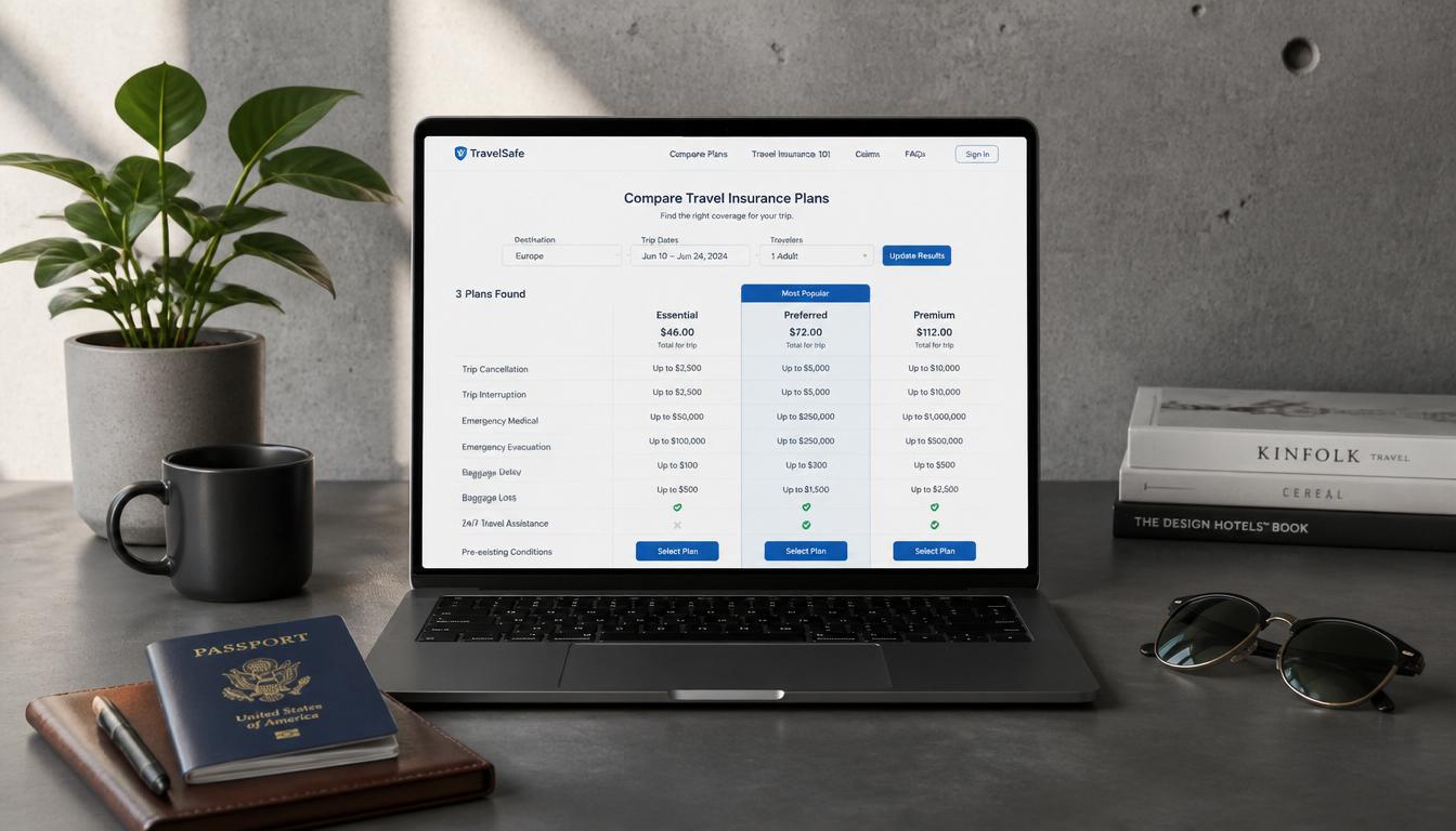 Como cotar seguro viagem para a Moldávia online: planejamento completo Planejamento de viagem para a Moldávia com cotação de seguro viagem online em 2026 — computador e passaporte