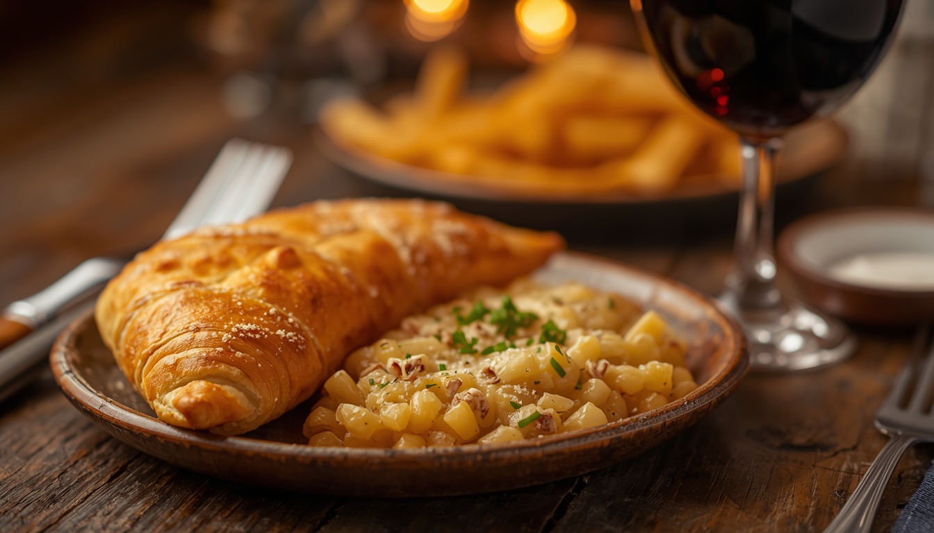 Gastronomia moldava: mămăligă, carnes assadas e vinho local — uma combinação que encanta qualquer paladar Prato típico da gastronomia moldava com mămăligă, carne de porco assada, queijo brânză e vegetais frescos