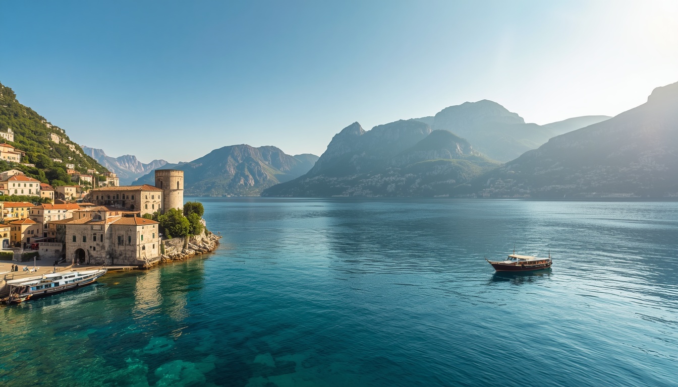 Viajar para Montenegro em 2026: roteiro, custos e dicas para brasileiros Vista panorâmica de Kotor, Montenegro, com as muralhas medievais e o mar Adriático ao fundo — destino imperdível para viajar para Montenegro em 2026