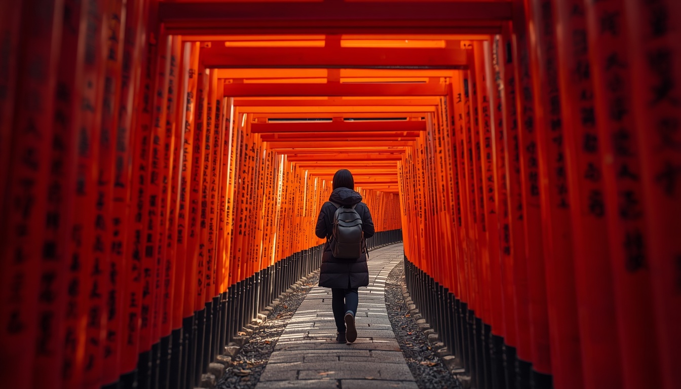 Viajar para o Japão em 2026 - portões torii vermelhos de Fushimi Inari em Kyoto