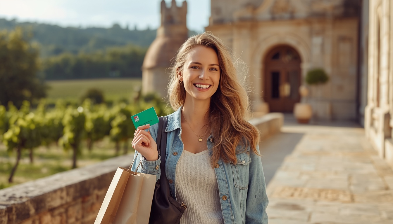 Usar a Wise nas vinícolas e no turismo da Moldávia Wise na Moldávia: turista em visita a vinícola moldava realizando compras em 2026