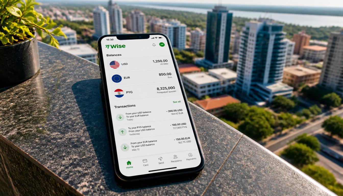 App Wise no Paraguai — Controle de gastos em tempo real Aplicativo da Wise no celular para usar no Paraguai em 2026: conversão de moeda e controle de gastos