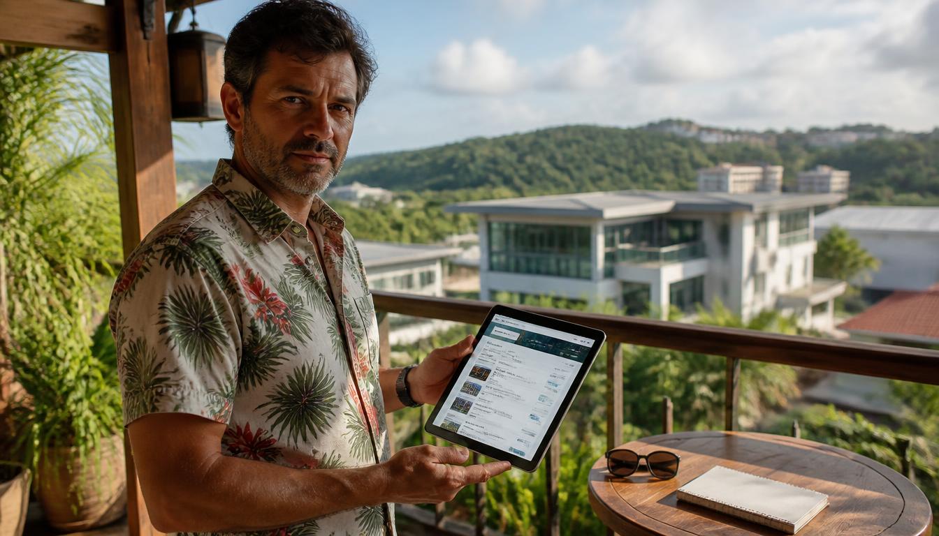 Como conseguir emprego na Guiana Francesa em 2026 Profissional brasileiro pesquisando vagas para conseguir emprego na Guiana Francesa em 2026
